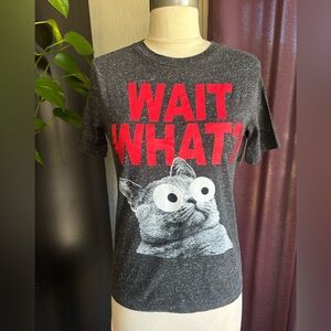 Unisex Funny Cat Screen Printed T-shirt